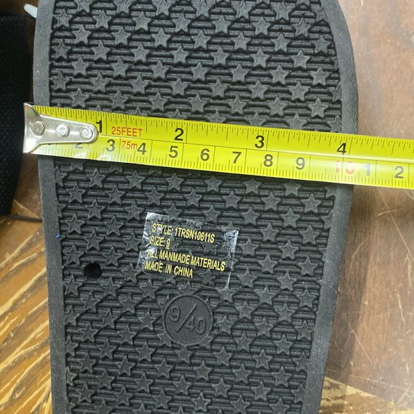 NWT TRUE RELIGION RHINESTONE SANDALS  Slipper Slide black crystal Swarovski - Picture 10 of 13